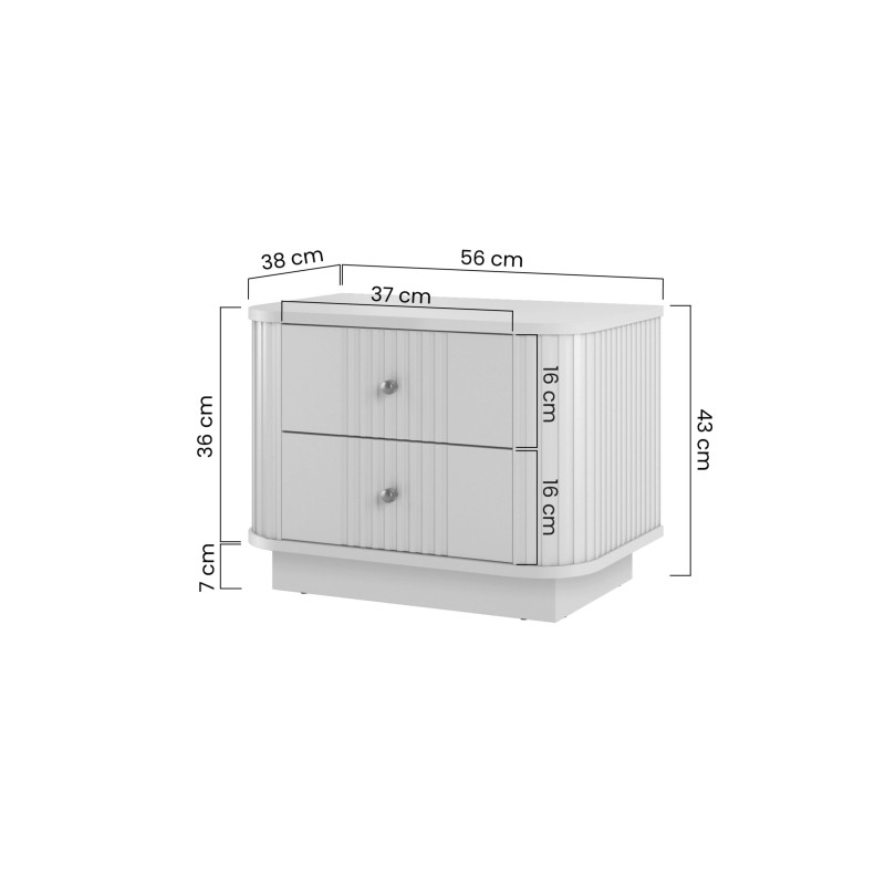 Zestaw szafek nocnych Vesper 56 cm - kaszmir i orzech Zestaw szafek nocnych Vesper 56 cm - kaszmir i orzech