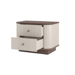 Zestaw szafek nocnych Vesper 56 cm - kaszmir i orzech Zestaw szafek nocnych Vesper 56 cm - kaszmir i orzech