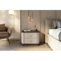 Zestaw szafek nocnych Vesper 56 cm - kaszmir i orzech Zestaw szafek nocnych Vesper 56 cm - kaszmir i orzech