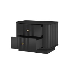 Zestaw szafek nocnych Vesper 56 cm - czarny / złote uchwyty Zestaw szafek nocnych Vesper 56 cm - czarny / złote uchwyty