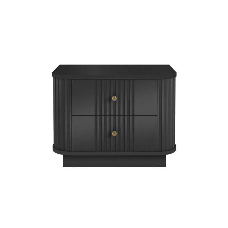 Zestaw szafek nocnych Vesper 56 cm - czarny / złote uchwyty Zestaw szafek nocnych Vesper 56 cm - czarny / złote uchwyty