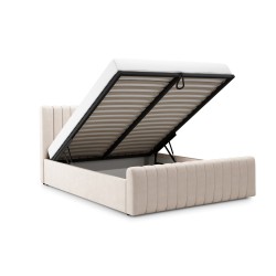 Łóżko sypialniane Nicole 160x200 z pojemnikiem - kremowy welwet hydrofobowy Salvador (SIC) 1 Łóżko sypialniane Nicole 160x200 z pojemnikiem - kremowy welwet hydrofobowy Salvador (SIC) 1