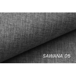 Tapicerowana pufa Annabelle Mini - szara plecionka Sawana 05 / nogi chromowane Sawana 05