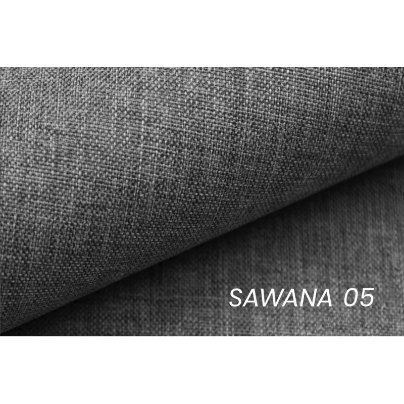 Tapicerowana pufa Annabelle Mini - szara plecionka Sawana 05 / nogi chromowane Sawana 05