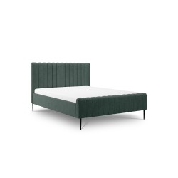 Łóżko sypialniane Nicole 140x200 - zielony welur Vogue 12 / nogi czarne - Końcówka Serii