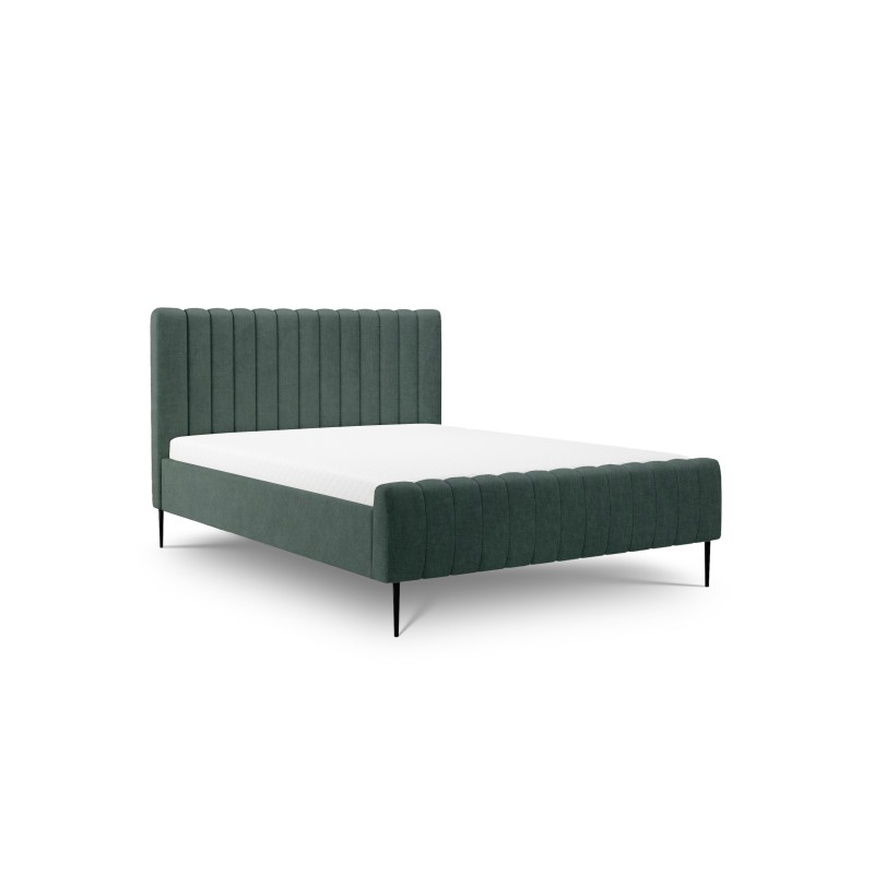 Łóżko sypialniane Nicole 140x200 - zielony welur Vogue 12 / nogi czarne - Końcówka Serii Łóżko sypialniane Nicole 140x200 - zielony welur Vogue 12 / nogi czarne - Końcówka Serii