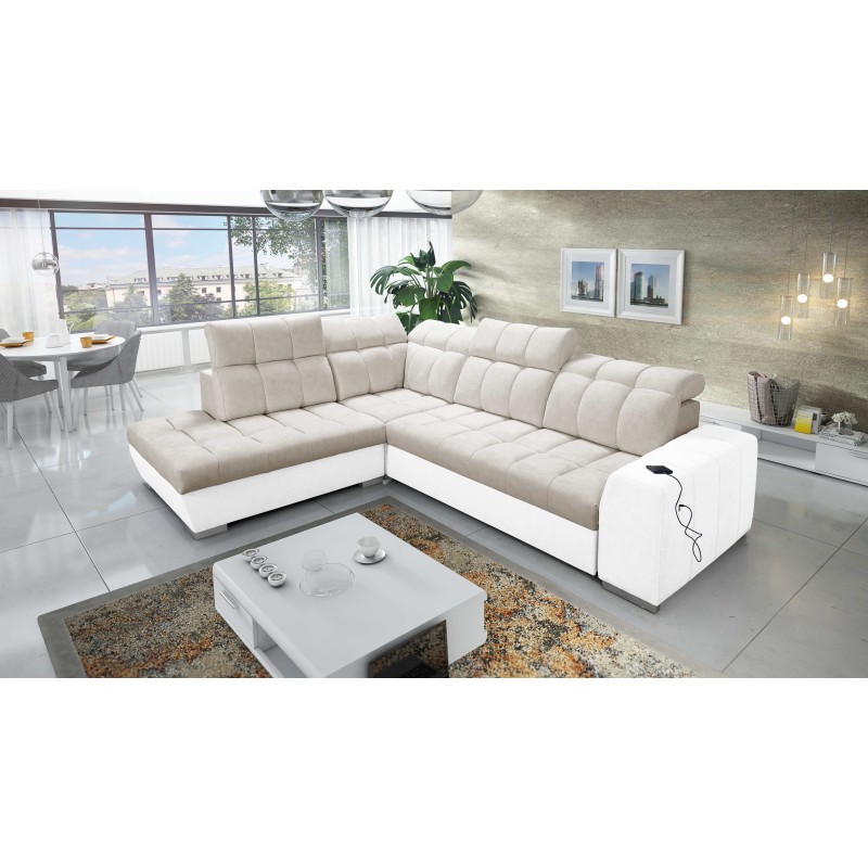 Prisma VII corner sofa with a sleeping function and USB port - designed for your comfort! Prisma VII corner sofa with a sleeping function and USB port - designed for your comfort!