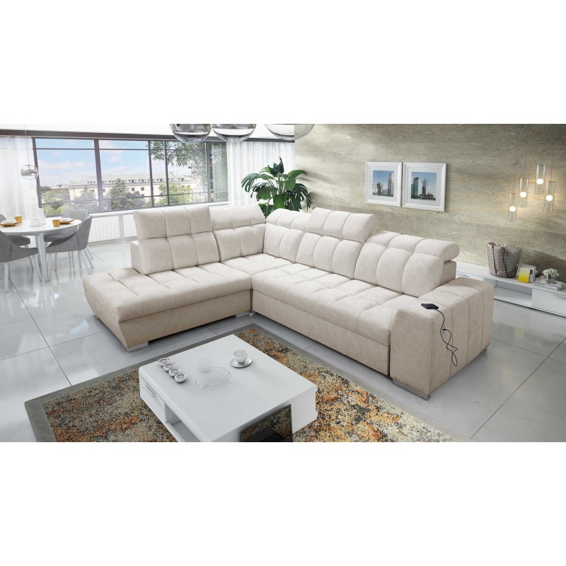 Prisma VII corner sofa with a sleeping function and USB port - designed for your comfort! Prisma VII corner sofa with a sleeping function and USB port - designed for your comfort!