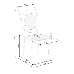 BAROCK krzesło biały / popielaty (1p 2szt)