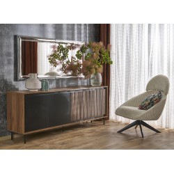 ABISSO lustro ścienne, srebrny (1p 1szt)