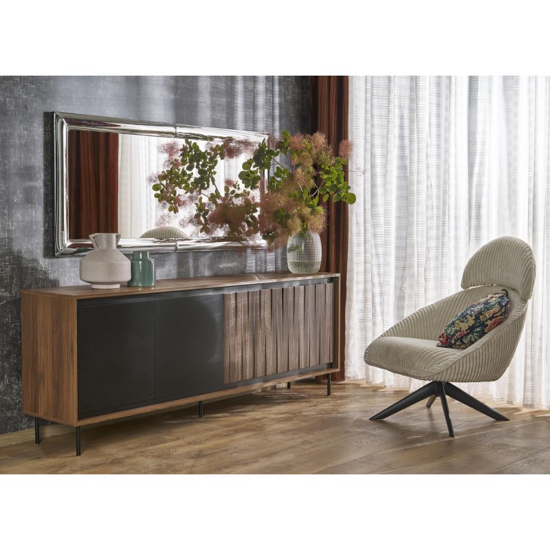 ABISSO lustro ścienne, srebrny (1p 1szt)