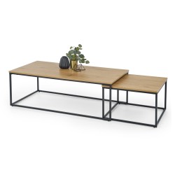 ALASKA zestaw 2 ław dąb złoty / czarny (1p 1szt)