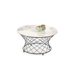 ALESSIA ława, beżowy marmur / czarny (2p 1szt)