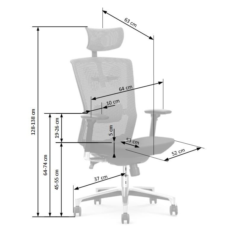 AMBASADOR fotel gabinetowy popielato / czarny