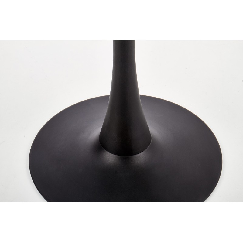 AMBROSIO stół okrągły, blat - szkło, noga - czarny (2p 1szt)