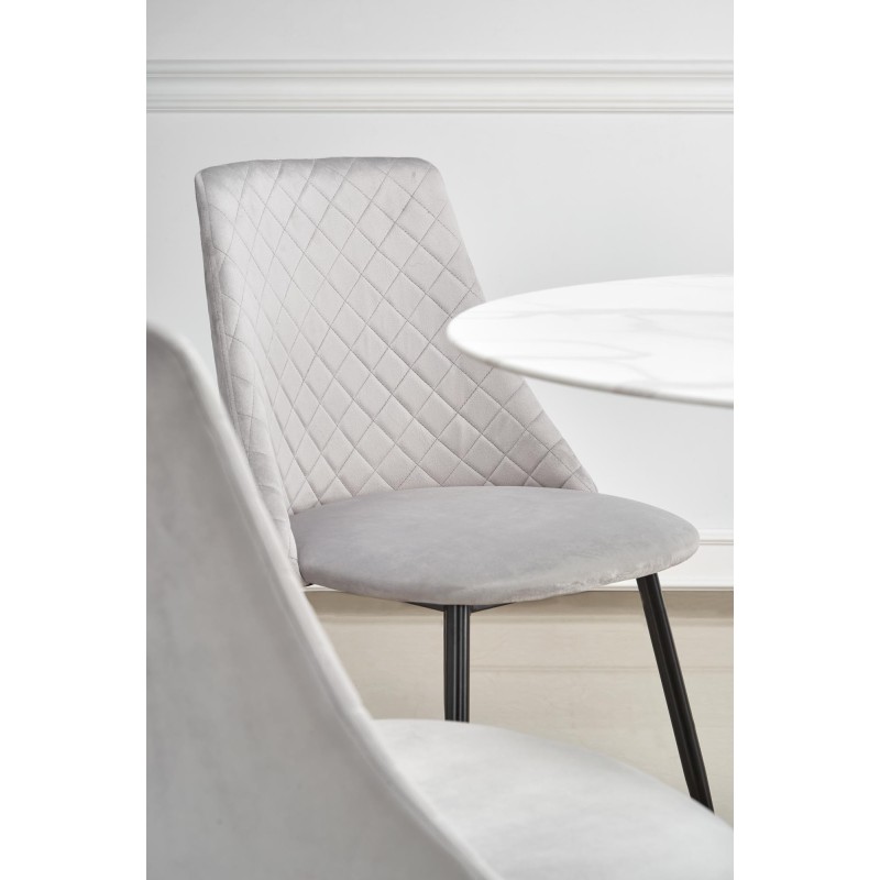 AMBROSIO stół okrągły, blat - szkło, noga - czarny (2p 1szt)