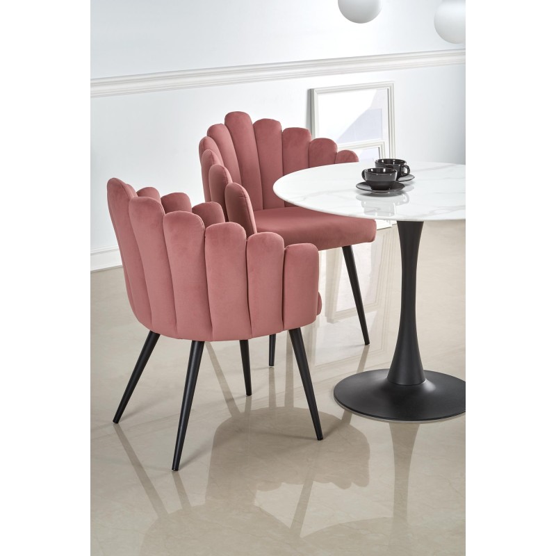 AMBROSIO stół okrągły, blat - szkło, noga - czarny (2p 1szt)