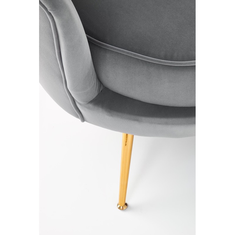 AMORINITO XL fotel wypoczynkowy popielaty / złoty