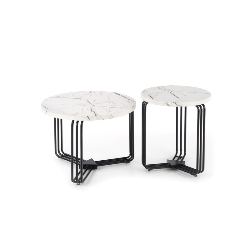ANTICA M ława blat - biały marmur, stelaż - czarny (2p 1szt)