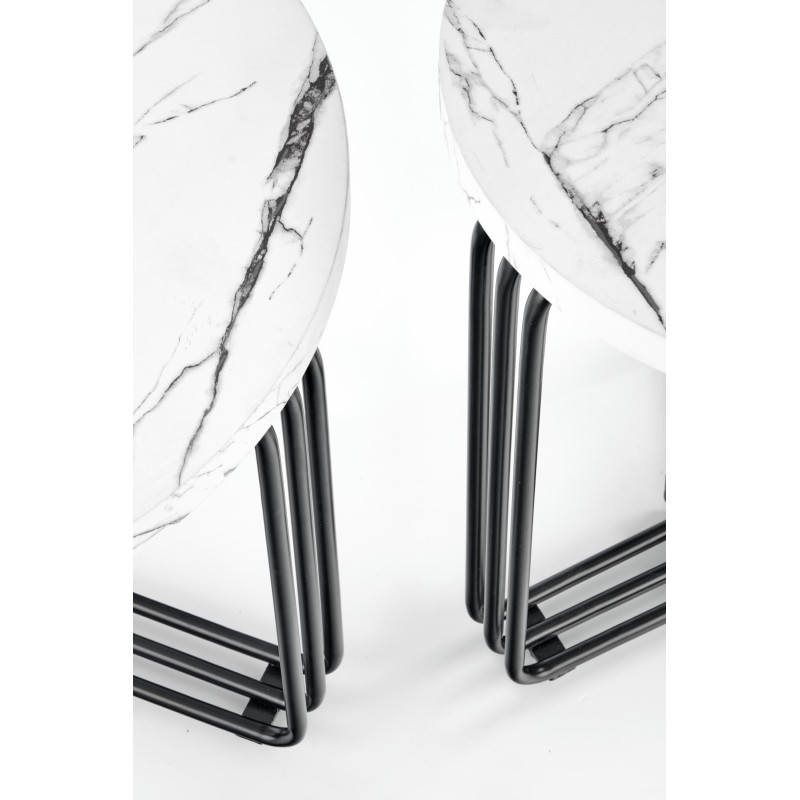 ANTICA M ława blat - biały marmur, stelaż - czarny (2p 1szt)