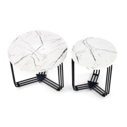 ANTICA M ława blat - biały marmur, stelaż - czarny (2p 1szt)
