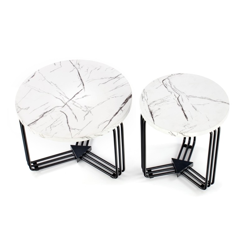 ANTICA M ława blat - biały marmur, stelaż - czarny (2p 1szt)