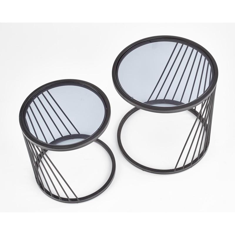 ANTILLA zestaw 2 ław czarny / dymiony (1p 1szt)