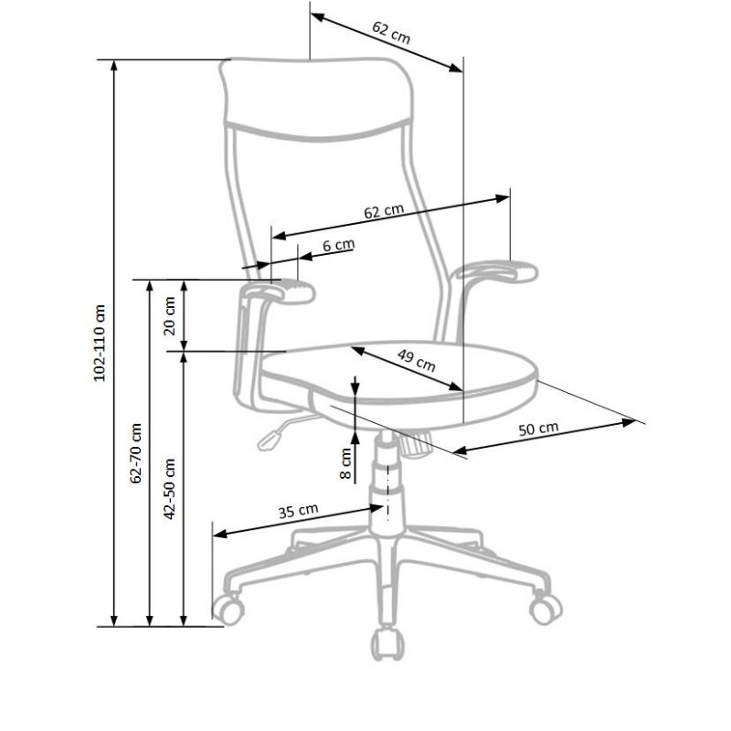 ARCTIC fotel pracowniczy popiel