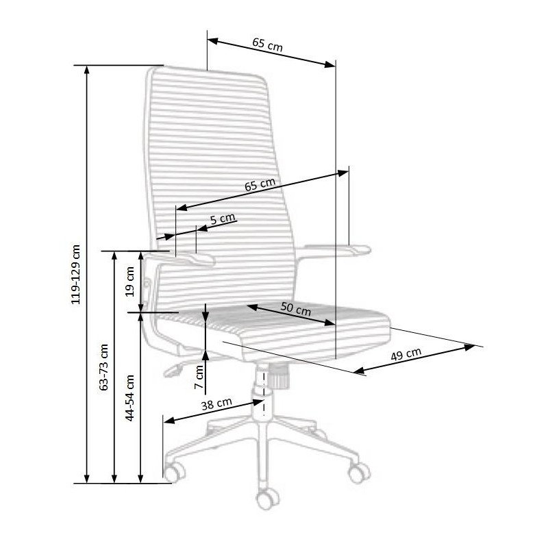AREZZO fotel gabinetowy popielaty