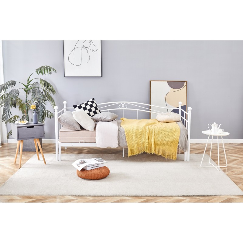 ARIZA łóżko z wysuwanym dodatkowym materacem, biały