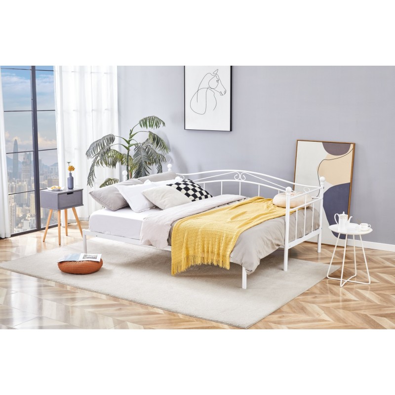 ARIZA łóżko z wysuwanym dodatkowym materacem, biały