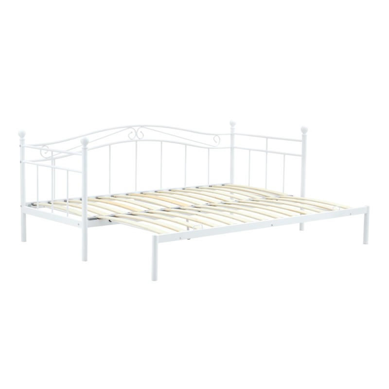 ARIZA łóżko z wysuwanym dodatkowym materacem, biały