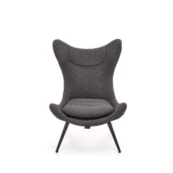 ATLANTIS fotel wypoczynkowy antracytowy / czarny