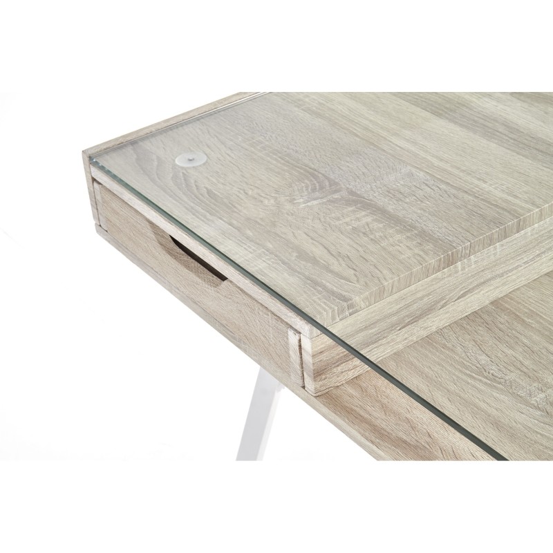 B33 biurko dąb sonoma-biały (1p 1szt)