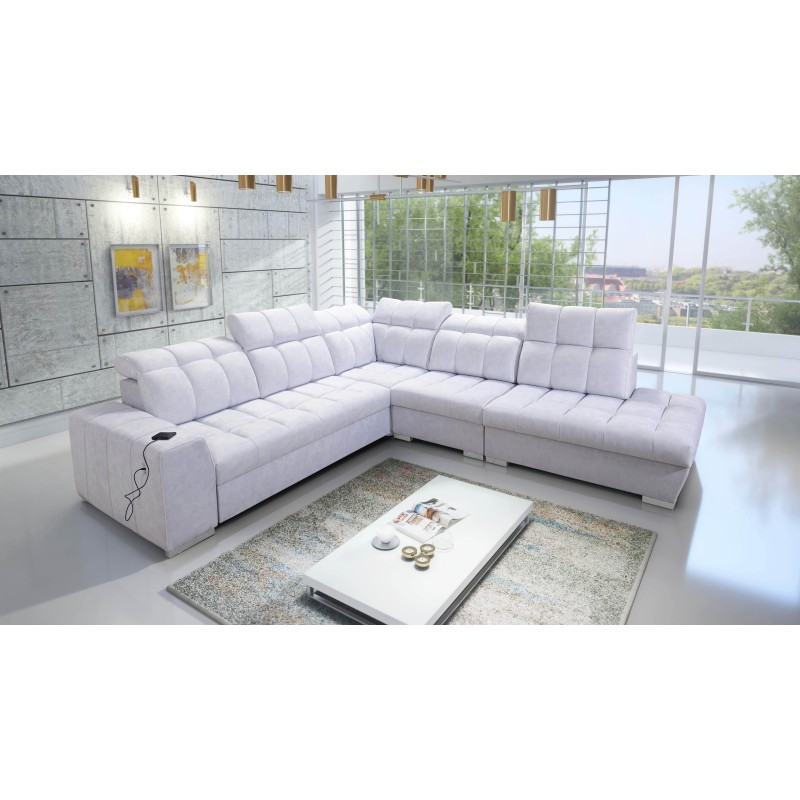 Prisma IX corner sofa with sleeping function, USB port, and bedding storage - Velvet | Pet friendly, Terra 80 Prisma IX corner sofa with sleeping function, USB port, and bedding storage - Velvet | Pet friendly, Terra 80