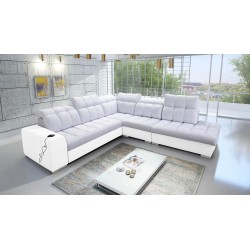 Prisma IX Corner Sofa with sleeping function, USB port, and bedding storage - Velvet | Pet friendly, Terra 80 + Eco-leather Prisma IX Corner Sofa with sleeping function, USB port, and bedding storage - Velvet | Pet friendly, Terra 80 + Eco-leather