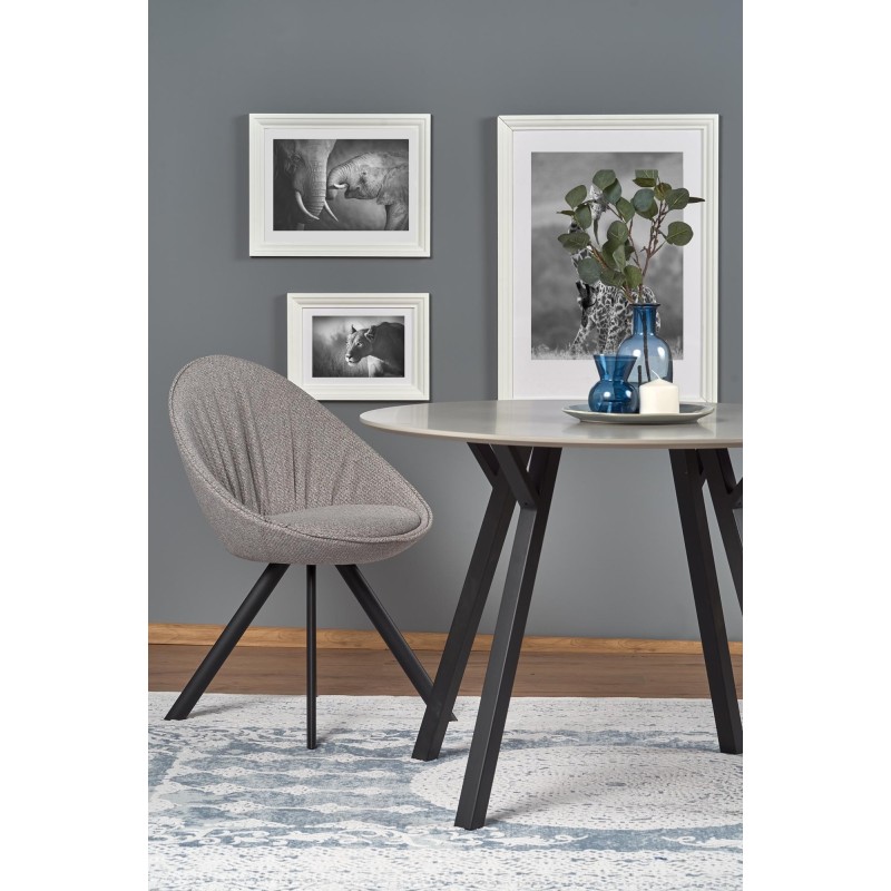 BALROG OKRĄGŁY stół, stelaż - czarny, blat- jasny popiel (2p 1szt)