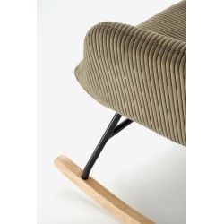 BELMIRO fotel wypoczynkowy z funkcją kołyski, oliwkowy (1p 1szt)