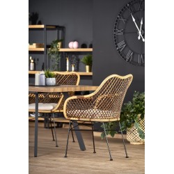 BERLIN stół rozkładany 140-180 cm, blat - orzechowy, stelaż - czarny (2p 1szt)