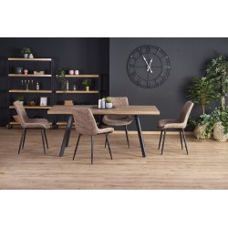 BERLIN stół rozkładany 140-180 cm, blat - orzechowy, stelaż - czarny (2p 1szt)