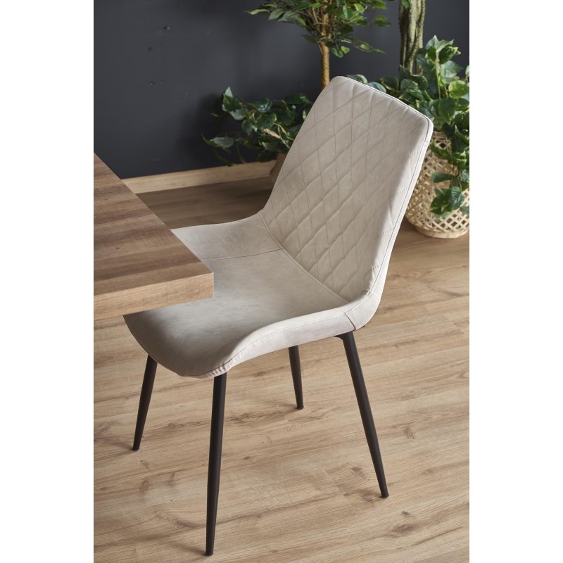 BERLIN stół rozkładany 140-180 cm, blat - orzechowy, stelaż - czarny (2p 1szt)