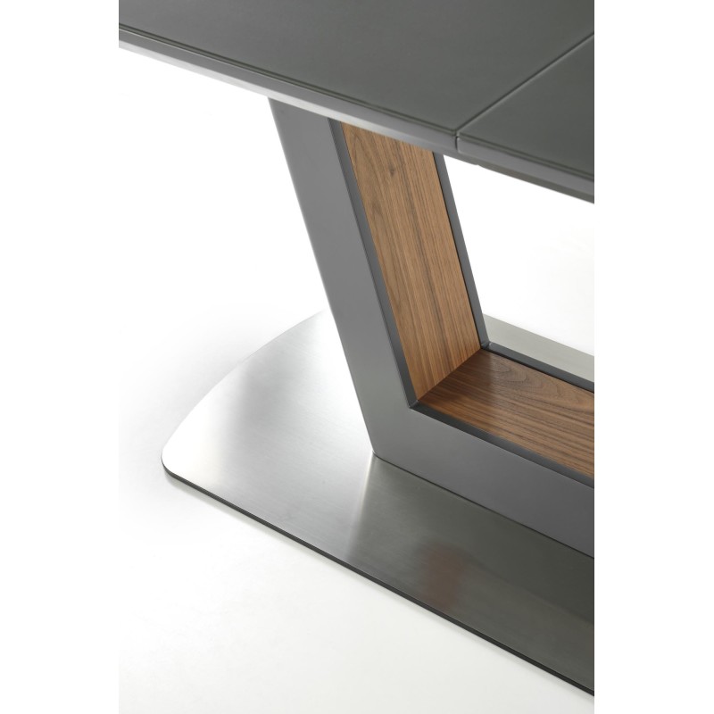 BILOTTI stół rozkładany antracytowy mat / orzech (3p 1szt)