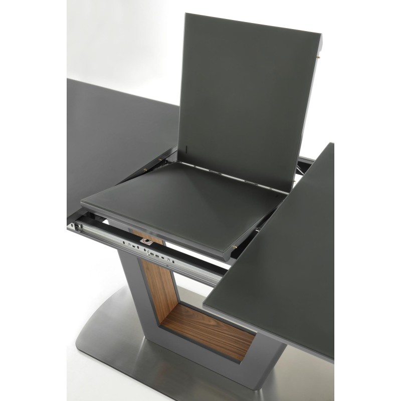 BILOTTI stół rozkładany antracytowy mat / orzech (3p 1szt)