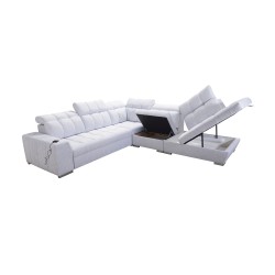 Prisma IX sectional sofa with sleeping function, USB port, and storage for bedding - Velvet | Pet friendly, Terra 06 Prisma IX sectional sofa with sleeping function, USB port, and storage for bedding - Velvet | Pet friendly, Terra 06
