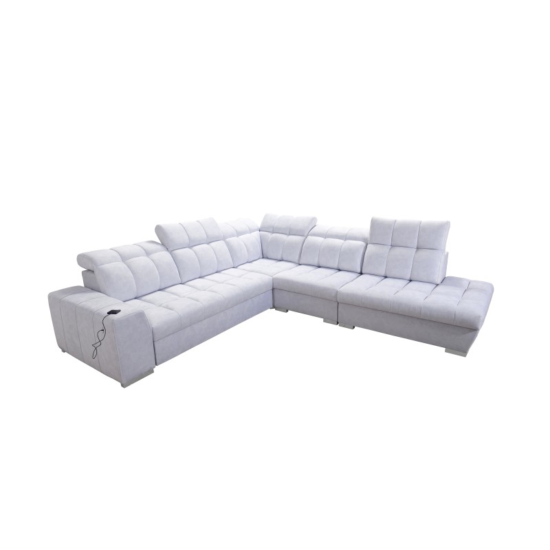 Prisma IX sectional sofa with sleeping function, USB port, and storage for bedding - Velvet | Pet friendly, Terra 06 Prisma IX sectional sofa with sleeping function, USB port, and storage for bedding - Velvet | Pet friendly, Terra 06