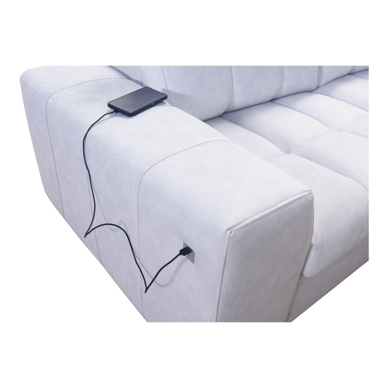 Prisma IX sectional sofa with sleeping function, USB port, and storage for bedding - Velvet | Pet friendly, Terra 06 Prisma IX sectional sofa with sleeping function, USB port, and storage for bedding - Velvet | Pet friendly, Terra 06