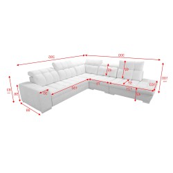 Prisma IX sectional sofa with sleeping function, USB port, and storage for bedding - Velvet | Pet friendly, Terra 06 Prisma IX sectional sofa with sleeping function, USB port, and storage for bedding - Velvet | Pet friendly, Terra 06