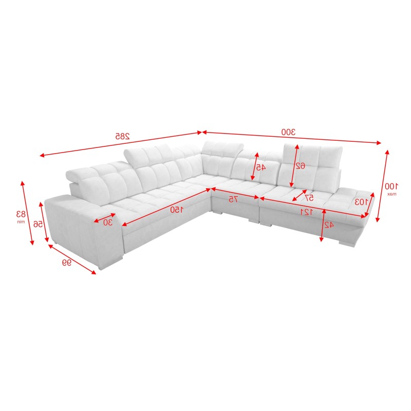 Prisma IX sectional sofa with sleeping function, USB port, and storage for bedding - Velvet | Pet friendly, Terra 06 Prisma IX sectional sofa with sleeping function, USB port, and storage for bedding - Velvet | Pet friendly, Terra 06