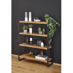 BOLIVAR REG1 regał dąb złoty / czarny (1p 1szt)