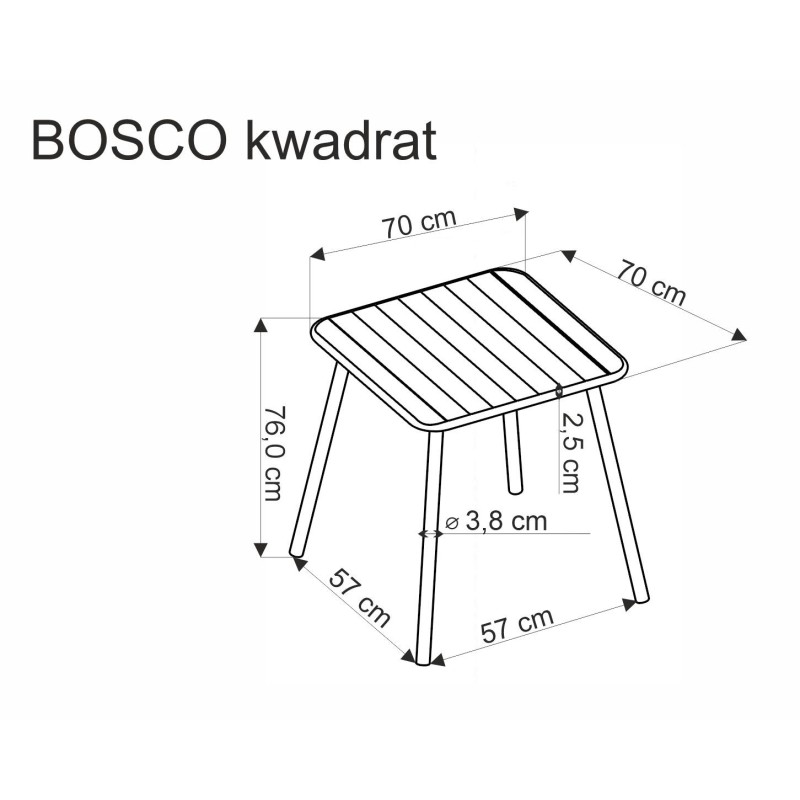 BOSCO stół kwadrat biały (2p 1szt)